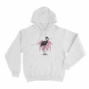 Even In Arcadia Flamingo Logo Unisex Hoodie White