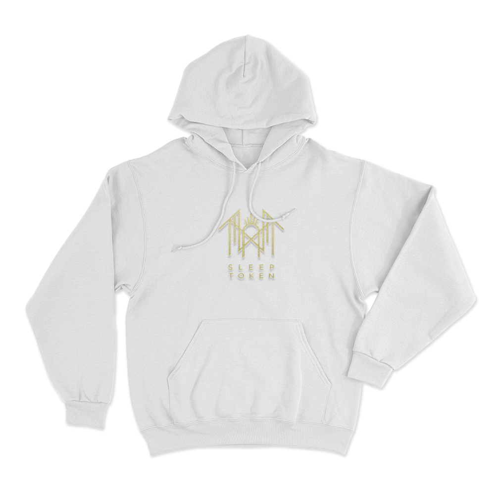 Sleep Token Gold Logo Unisex Hoodie White Sleep Token Gold Logo Unisex Hoodie White